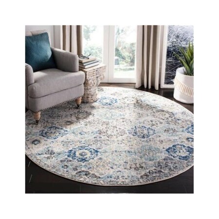 Safavieh 10 x 10 ft. Madison Round Bohemian Rug - Ivory & Aqua MAD611A-10R